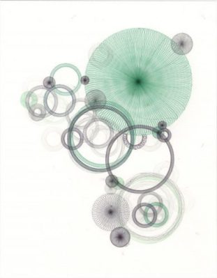 Abstract drawing with circles, spirals. Water theme. © Copyright Mary Wagner