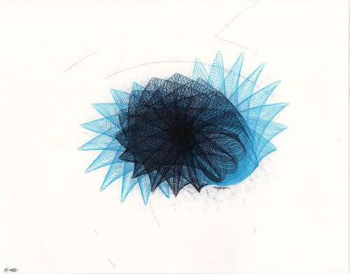 Mary Wagner, "Into The Blue" ink on bristol board, 9x12 inches. Copyright Mary Wagner