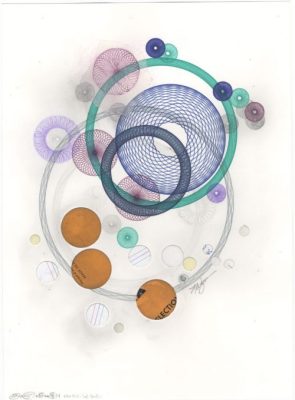 Abstract drawing collage concerning dreams vs reality.