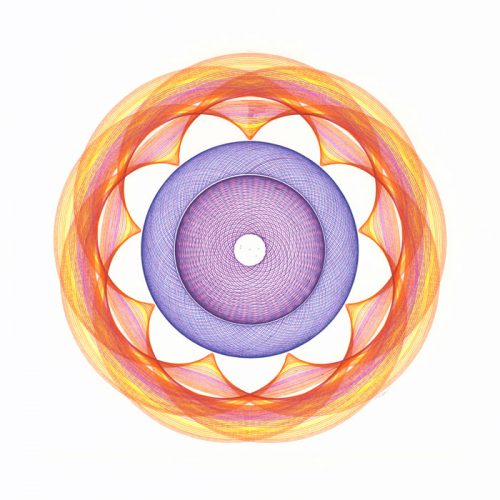 Abstract rendition of a sunset in ink. Copyright Mary Wagner