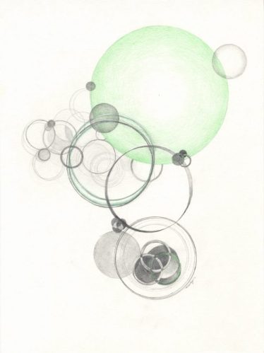 "Study for Reflecting Water", 14 x 10-1/2 inches, pencil, colored pencil on paper. Copyright Mary Wagner