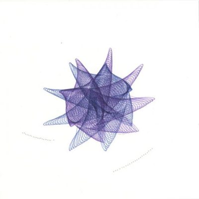 Blue and purple ink swirls. Copyright Mary Wagner