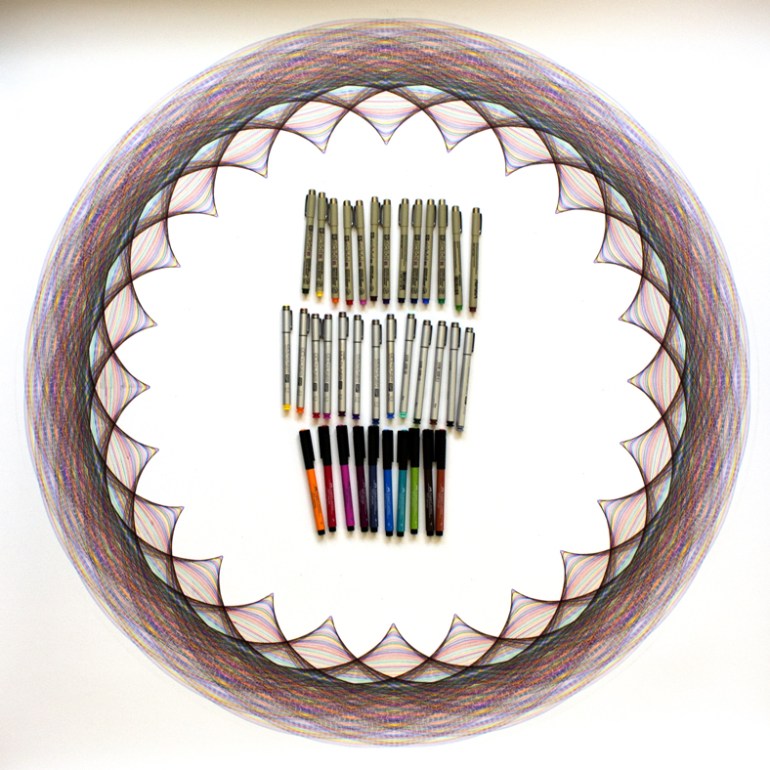 The outer ring of the drawing is finished.