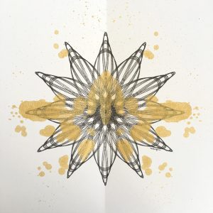 "Reflection", 12x9, ink and paint on paper. ©Copyright Mary Wagner