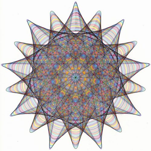 "I Dream In Color", 14x14 inches, ink on paper.