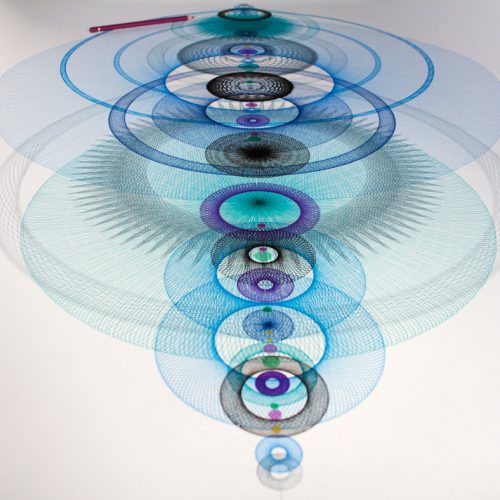 Mary Wagner, "Seascape Sixty", 28x42 inches, ink, graphite, color pencil on paper