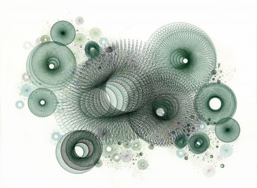 Mary Wagner, "Substantiation of the Void", ink, color pencil, on paper.