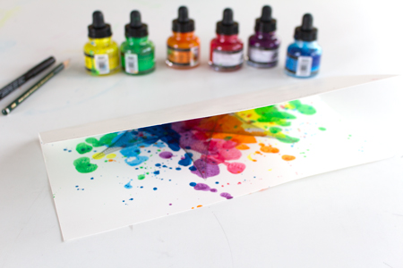 Art in progress on "Spectrum" ink blot painting/drawing.