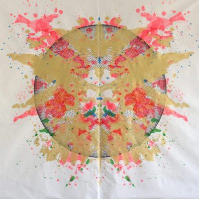 "Symbiosis" by Mary Wagner, ink and acrylic on canvas.