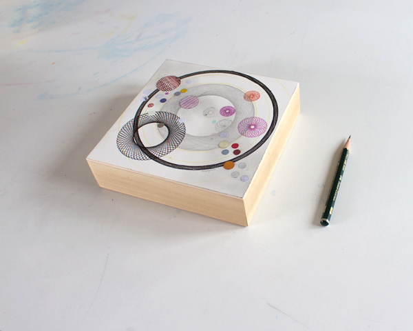 OMEGA NEBULA, mixed media drawing collage. Copyright Mary Wagner.