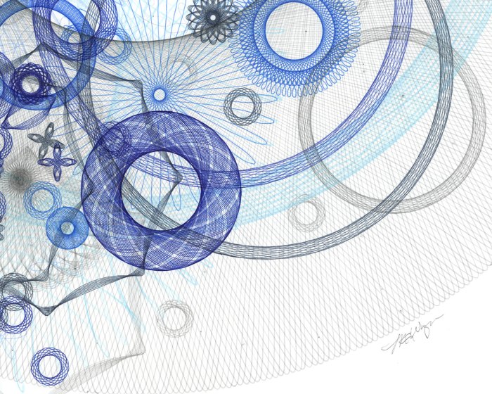 Detail of Venus abstract drawing by Mary Wagner