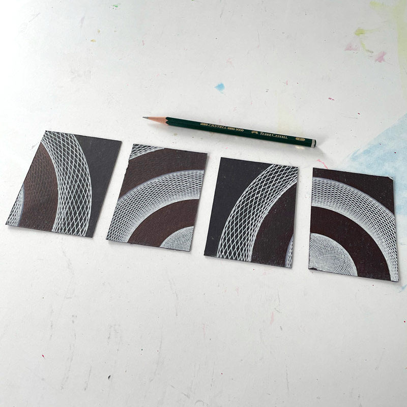 "Orbits" set of 4 drawings by Mary Wagner