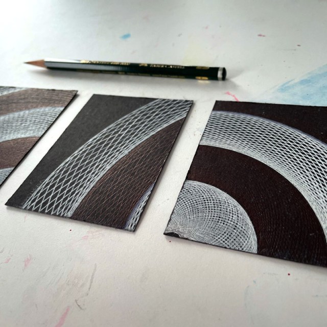 "Orbits" set of 4 drawings by Mary Wagner