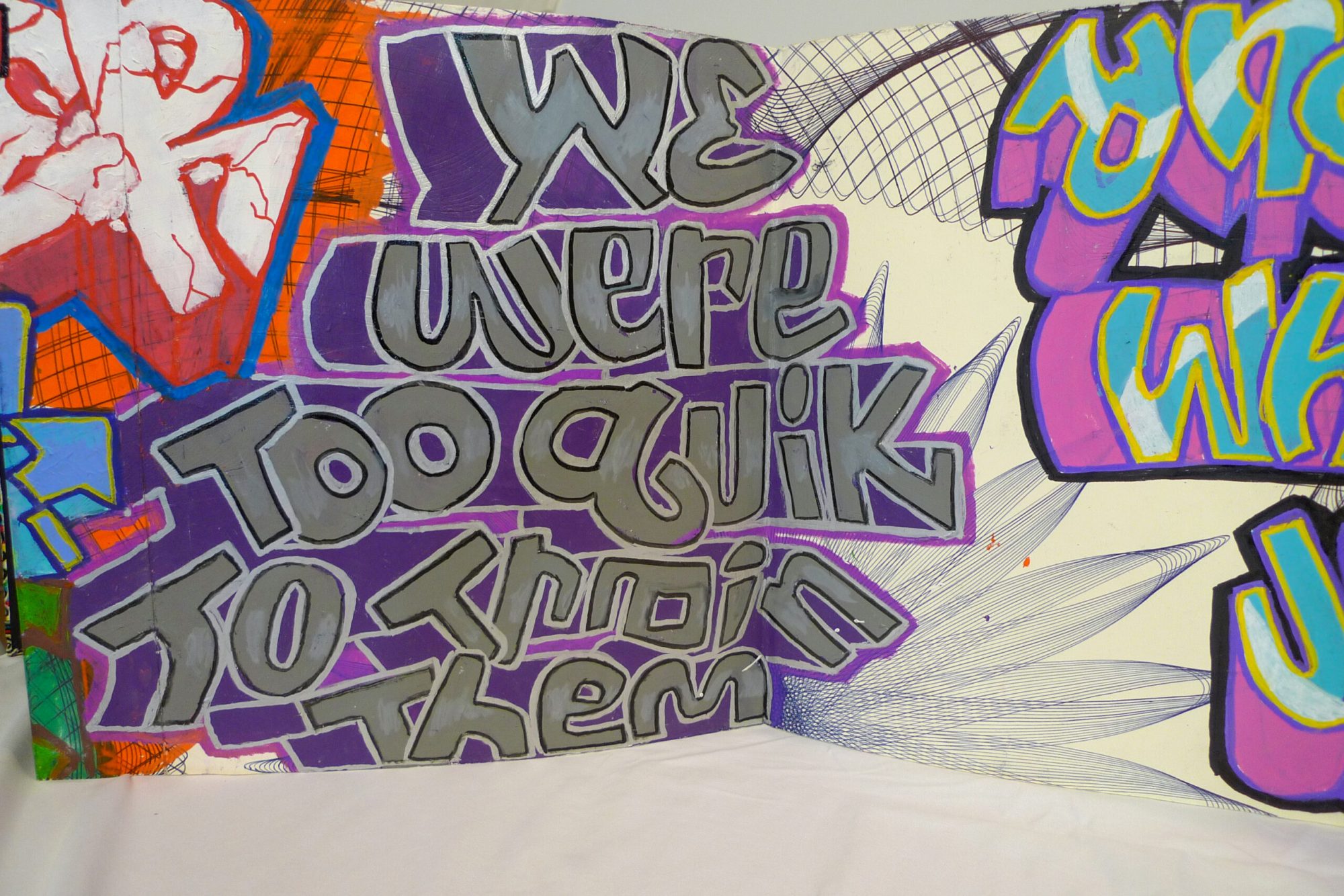 Slaughter of the Trees CUBA, Marshall Weber, Mary Wagner Acrylic, marker pen, binding, cloth case 16 x 16 in, 10 Pages