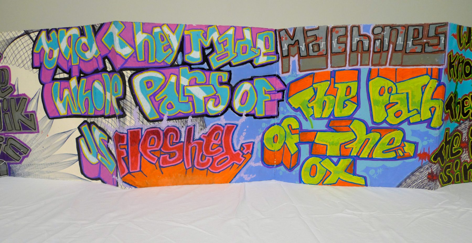 Slaughter of the Trees CUBA, Marshall Weber, Mary Wagner Acrylic, marker pen, binding, cloth case 16 x 16 in, 10 Pages