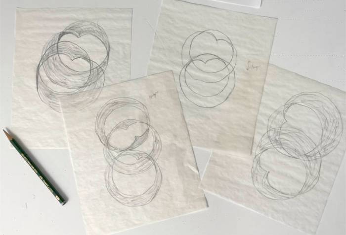 Cardioid sketches for a new series of drawings.