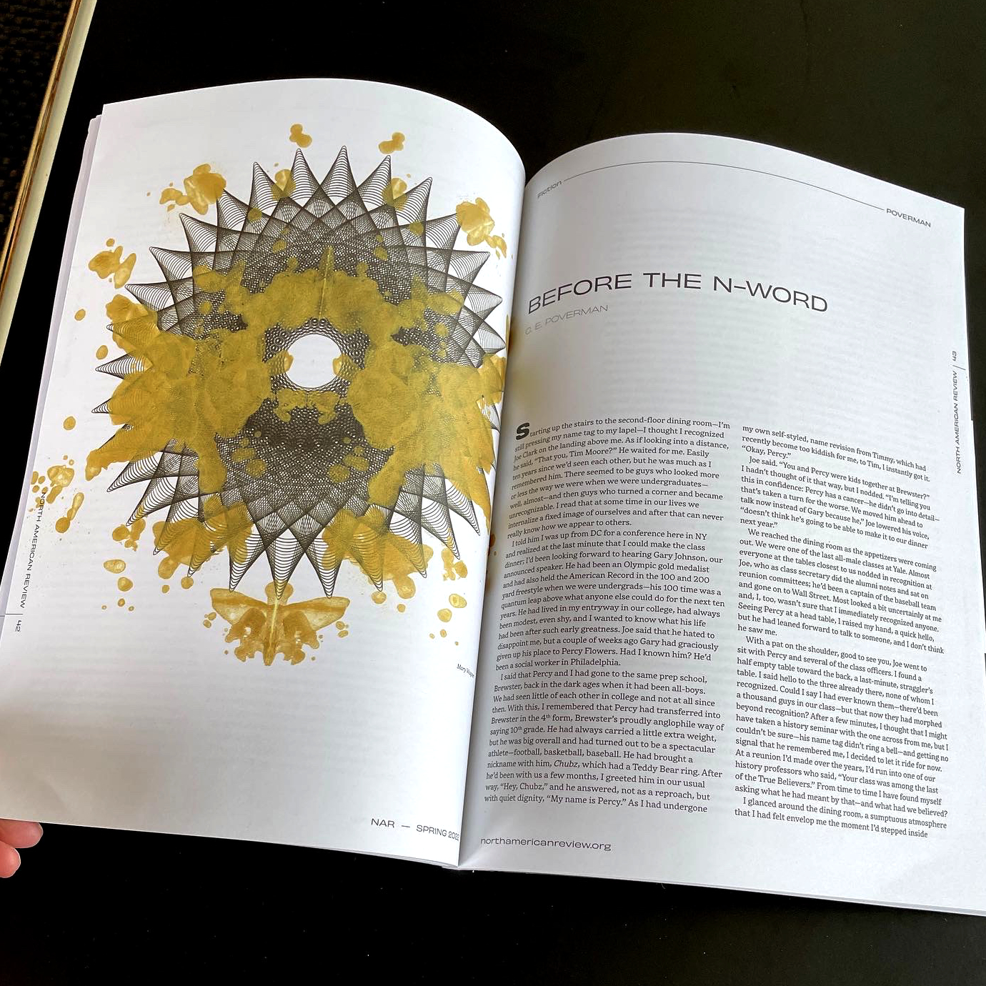 "Sanctuary" ink blot painting, as seen in the North American Review, Spring 2022